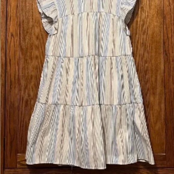 Perch by Blu Pepper NWT Striped Ruffle Sleeve Midi Dress Sizes 1X-3X - Picture 3 of 3